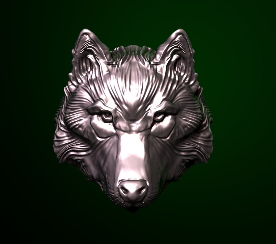 Ring with a dogs headwolf 3D Model in Jewellery 3DExport