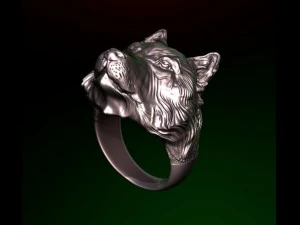 ring with a dogs headwolf 3D Model