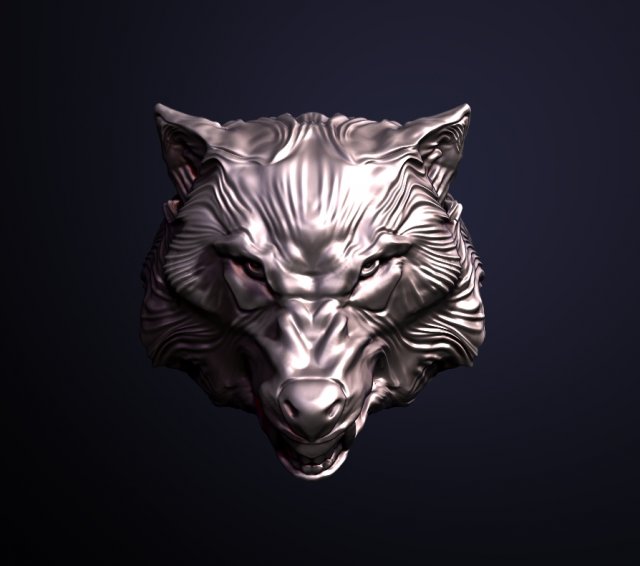 signet head wolf 3Dモデル .c4d .max .obj .3ds .fbx .stl .blend 