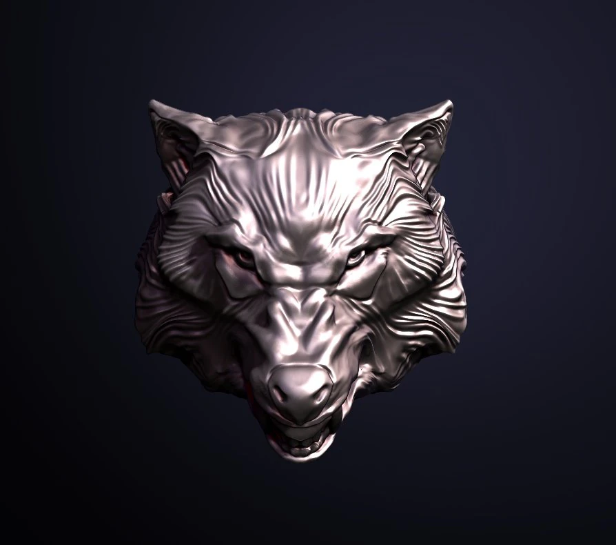 signet head wolf 3D Model .c4d .max .obj .3ds .fbx .stl .blend 