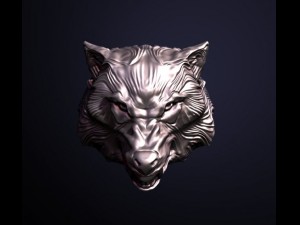 signet head wolf Modello 3D