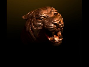tiger head ring Modello 3D