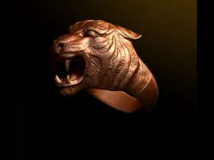 tiger head ring 3D Модель