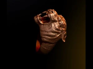 tiger head ring 3D Model