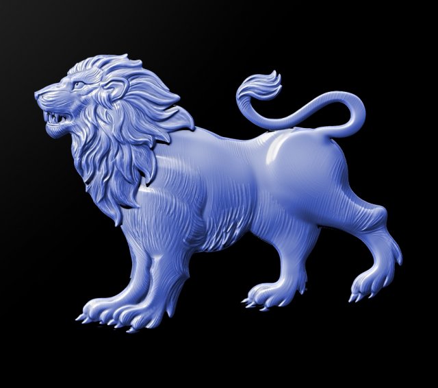 basrelief of a lion Model 3D .c4d .max .obj .3ds .fbx .stl .blend 