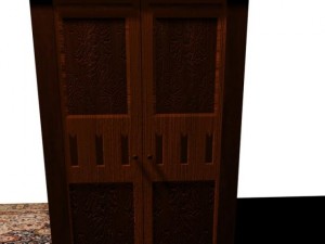 old classic styled wooden almirah Modello 3D