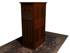 old classic styled wooden almirah 3D Model