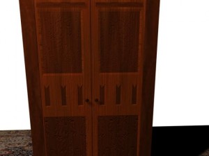 old classic styled wooden almirah 3D Model