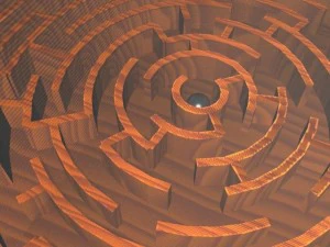 old wooden ball maze toy 3D Model