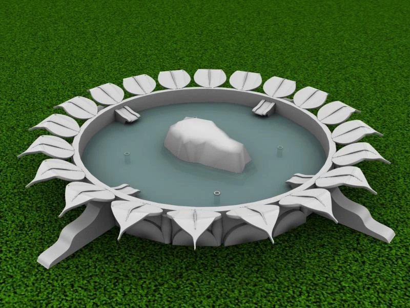 classic garden fountain 3D Model .c4d .max .obj .3ds .fbx .stl .blend