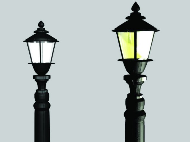 old street lamp Model 3D .c4d .max .obj .3ds .fbx .stl .blend 