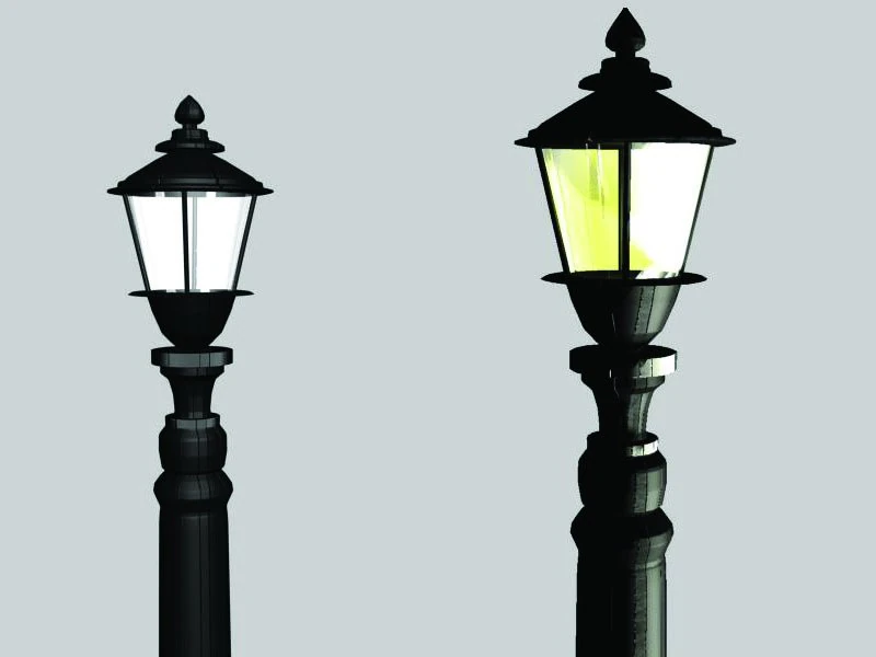 old street lamp 3D Model .c4d .max .obj .3ds .fbx .stl .blend 
