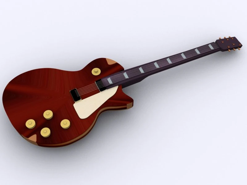 gibson les paul styled guitar 3D Model .c4d .max .obj .3ds .fbx .stl .blend 