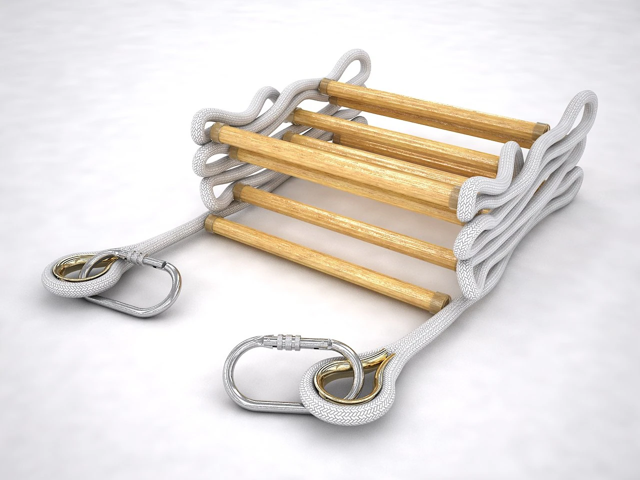 folded rope ladder 3D Model .c4d .max .obj .3ds .fbx .stl .blend 
