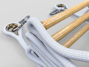 folded rope ladder 3D Model