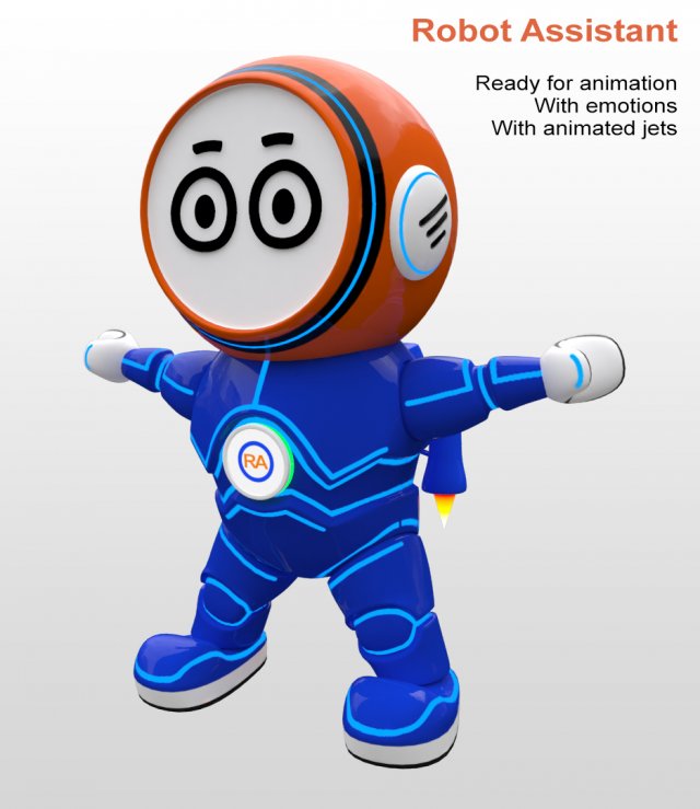 robot assistant 3D Model .c4d .max .obj .3ds .fbx .stl .blend 