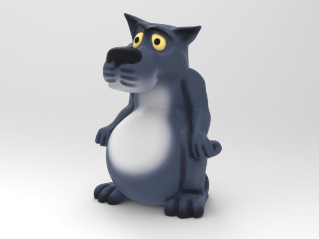 wolf statue 3D Model .c4d .max .obj .3ds .fbx .stl .blend 