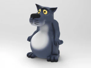 est&aacute;tua de lobo Modelo 3D