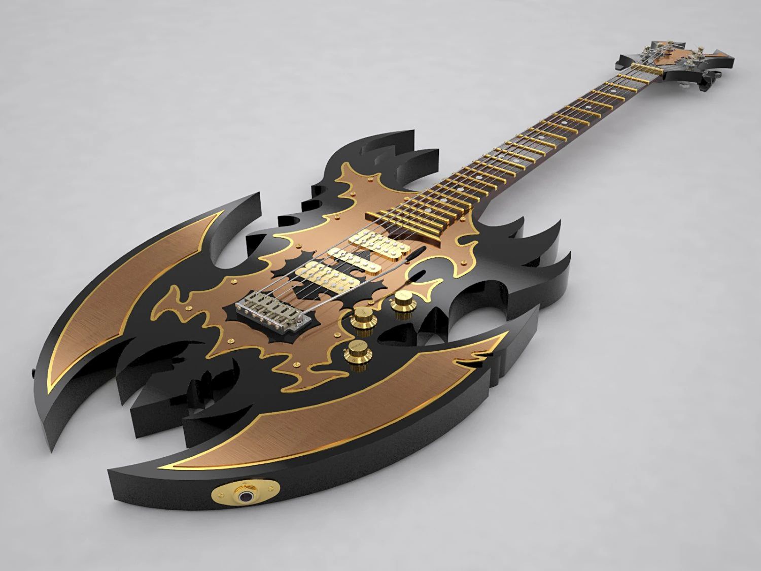electric guitar metal 3D Model .c4d .max .obj .3ds .fbx .stl .blend