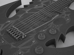 electric guitar metal 3D Model
