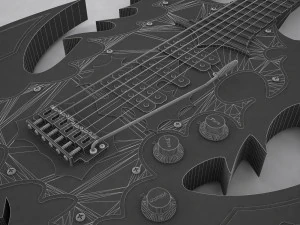 electric guitar metal 3D Model