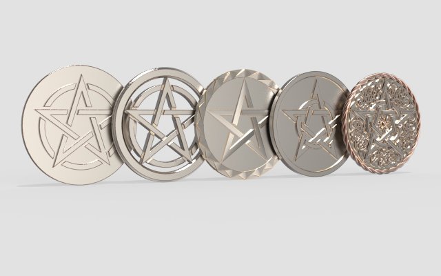 pentacles Model 3D .c4d .max .obj .3ds .fbx .stl .blend 