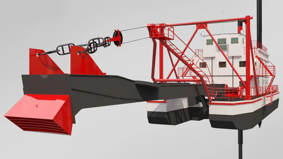 dredger 3D Model .c4d .max .obj .3ds .fbx .stl .blend 