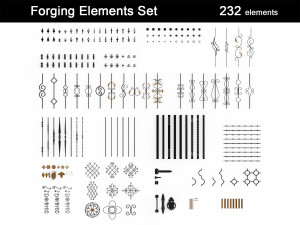 forging elements set 3D Model