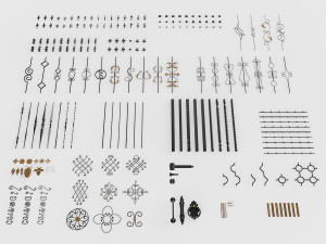 forging elements set Modèle 3D