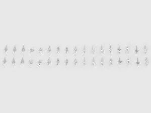 forging elements set 3D Model