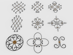 forging elements set Modèle 3D