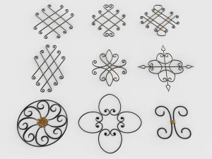 forging elements set 3D Model