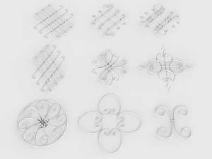 forging elements set 3D Model
