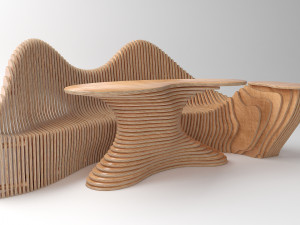 parametric bench table Model 3D