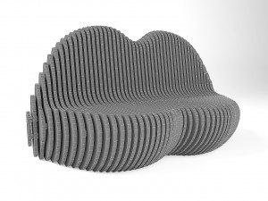 parametric bench lips 3D 模型
