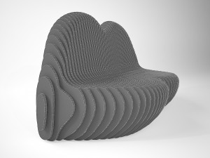 parametric bench lips 3D 模型