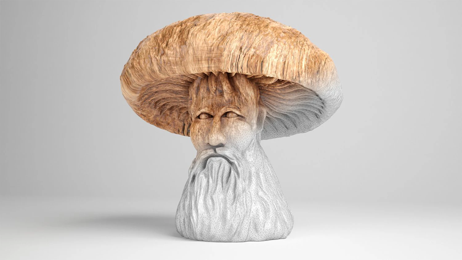 mushroom-old man 3D Model .c4d .max .obj .3ds .fbx .stl .blend 