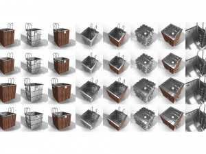square stainless steel fonts 3D 모델