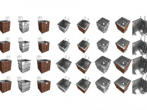 square stainless steel fonts 3D Model
