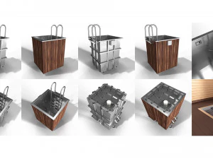 square stainless steel fonts 3D Model