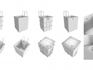 square stainless steel fonts 3D 모델