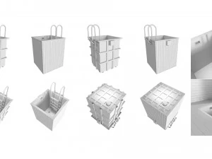 square stainless steel fonts 3D Model