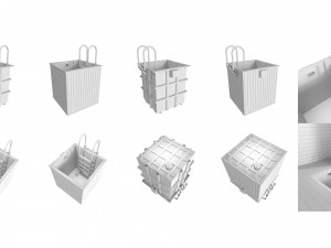 square stainless steel fonts 3D 모델