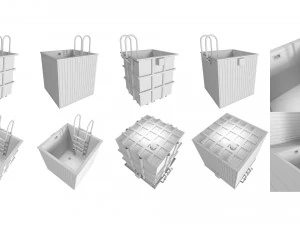 square stainless steel fonts 3D Model