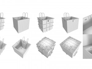 square stainless steel fonts 3D 모델