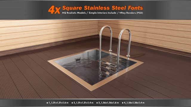 square stainless steel fonts 3D 모델 .c4d .max .obj .3ds .fbx .stl .blend 