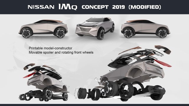 nissan imq concept 2019 modified 3D 모델 .c4d .max .obj .3ds .fbx .stl .blend 
