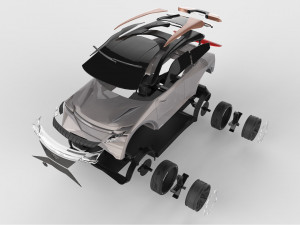 nissan imq concept 2019 modified 3D 모델