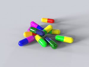 vitamins in capsules Model 3D