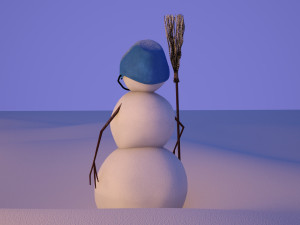 falling snow and small house Model 3D